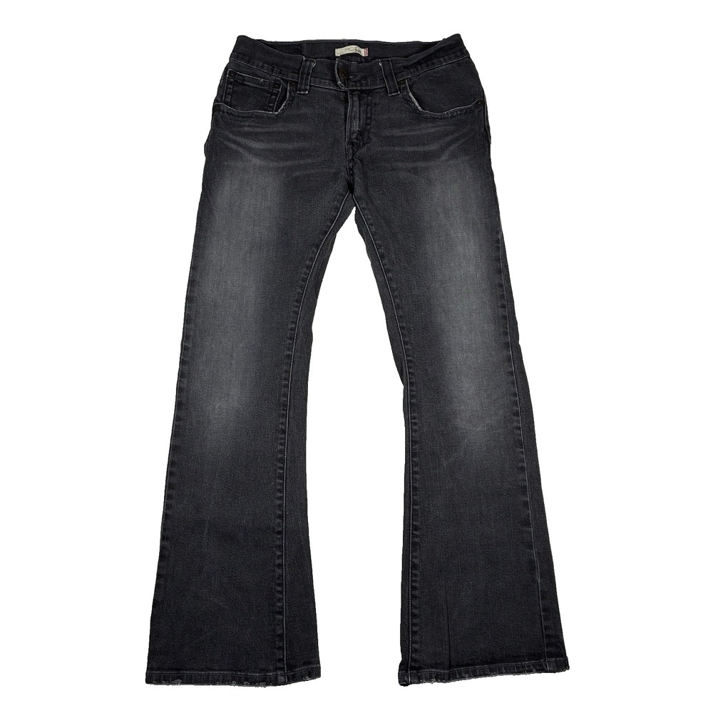 Levi's 542 Womens 10M Black Low Rise Fade Stretch Denim Bootcut Vintage Y2K Jean